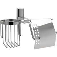 Держатель туалетной бумаги и освежителя воздуха WasserKRAFT Leine с крышкой Хром арт-K-5059 — фото 1, товары