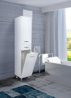 Шкаф пенал Onika Модерн 26.17 R с бельевой корзиной Белый арт-402607 — фото 2, Пеналы для ванной комнаты