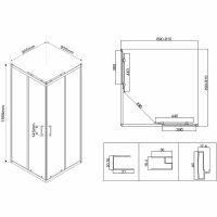 Душевой уголок Vincea City 90х90 профиль Хром стекло текстурное арт-VSS-5CT900MT — фото 5, Квадратные душевые уголки