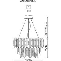 Товар: Люстра Artelamp Nicoletta Прозрачная Хром арт-A1051SP-8CC - фото 6 Люстра Artelamp Nicoletta Прозрачная Хром арт-A1051SP-8CC — фото 6, Люстры