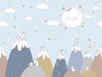 Фреска детская Ortograf Little Friends 34371 Фактура флок FLK Флизелин (4*3) Голубой/Разноцветный, Горы/Животные арт-34371 (флок FLK) — фото 2, Фрески