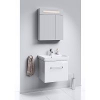 Зеркальный шкаф Aqwella Нео 60 с подсветкой Белый арт-Neo.04.06 — фото 3, Зеркальные шкафы в ванную