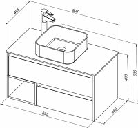 Тумба с раковиной STWORKI Карлстад 90 подвесная Дуб рустикальный арт-427826 — фото 8, Тумбы с раковиной