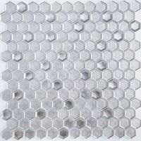 Стеклянная мозаика Caramelle mosaic Alchimia Argento grani hexagon 30x30 см арт-00-00002779 — фото 1, Мозаика