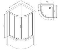 Душевой уголок AM.PM Gem Профиль матовый хром, стекло прозрачное арт-W90G-401A090WT — фото 13, Душевые уголки четверть круга