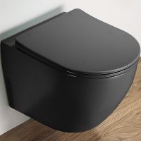 Унитаз CeramaLux подвесной Серый матовый с сиденьем Микролифт арт-2197MDH — фото 1, Подвесные унитазы