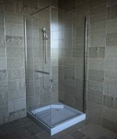 Душевой уголок Ceruttispa 90x90 7705 профиль Хром стекло прозрачное арт-MIMI ZQ91T — фото 4, Квадратные душевые уголки