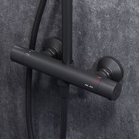 Комплект душевого уголка с душевой системой и аксессуарами AM.PM Gem S 120x80 профиль Черный матовый стекло прозрачное арт-WK93ER — фото 14, Прямоугольные душевые уголки