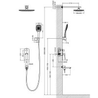 Душевая система Timo Helmi Черная матовая арт-SX-4099/03SM — фото 5, Встраиваемые душевые комплекты