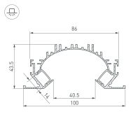 Профиль алюминиевый Arlight встраиваемый для ГКЛ Серебристый арт-036364 — фото 2, Профили для светодиодных лент