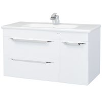 Тумба под раковину Bellezza Луиджи 105 подвесная Белая арт-4639218000012 — фото 1, Тумбы под раковину