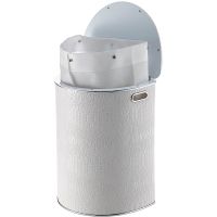 Корзина для белья Geralis Croco Белая, кант Хром, полукруглая арт-KWH-O — фото 3, Корзины для белья