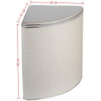 Корзина для белья Geralis Ромб Белая, кант Хром, угловая арт-RWH-U — фото 5, Корзины для белья