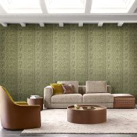 Обои Zambaiti Parati Trussardi V Винил на флизелине (0,7*10) Золото/Зеленый, Дамаск/Полоса арт-21829 — фото 2, Обои для стен