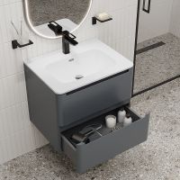 Тумба с раковиной Iddis Edifice 60 подвесная Темно-серая арт-EDI60D0i95K — фото 7, Тумбы с раковиной