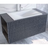 Тумба под раковину Stella Polar Дэрри 100 подвесная Бетон Цемент арт-SP-00001038 — фото 1, Тумбы под раковину