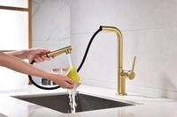 Смеситель для кухни Paulmark Neo Брашированное золото арт-Ne214419-BG — фото 8, Смесители для кухни