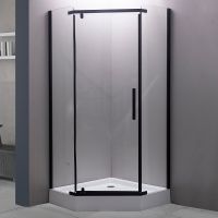 Душевой уголок Esbano ESR-7170B 100x100 профиль Черный матовый стекло прозрачное арт-ESUGR7170B — фото 1, Душевые уголки трапеция