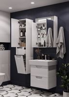 Зеркальный шкаф Aquaton Сильва 60 с подсветкой Дуб полярный арт-1A216202SIW70 — фото 3, Зеркальные шкафы в ванную