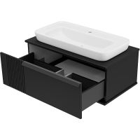 Тумба с раковиной Brevita Savoy 90 подвесная Черная матовая арт-УТ000014896 — фото 3, Тумбы с раковиной