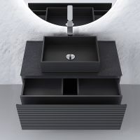 Тумба под раковину Jorno Stone 100 подвесная Антрацит арт-Stn.01.100/P/A/JR — фото 5, Тумбы под раковину