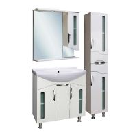 Зеркало со шкафом Runo Толедо 75 R с подсветкой Белое арт-00000001041 — фото 4, Зеркальные шкафы в ванную