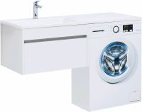 Тумба с раковиной Aquanet Токио 130 L подвесная Белая арт-239217 — фото 9, Тумбы с раковиной