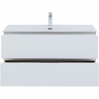 Комплект мебели для ванной Aquanet Алвита New 100 подвесной Белый матовый арт-274205 — фото 6, Комплекты мебели для ванной