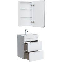 Тумба с раковиной Aquanet Ирис new 50 подвесная Белый глянец арт-312422 — фото 10, Тумбы с раковиной