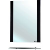 Зеркало Bellezza Рокко 60 с полкой Черное арт-4613709030047 — фото 1, Зеркала в ванную комнату