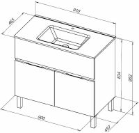 Тумба под раковину Aquanet Алвита New 90 Дуб веллингтон белый арт-303912 — фото 9, Тумбы под раковину