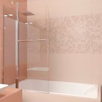 Шторка на ванну Veconi Palau 80 профиль Хром стекло прозрачное арт-PL81-80-01-19C1 — фото 2, Шторки для ванной распашные