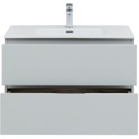 Тумба под раковину Aquanet Алвита New 80 подвесная Серая матовая арт-277516 — фото 6, Тумбы под раковину