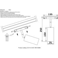 Трековый светильник Crystal Lux Space Черный арт-CLT 0.33 003 18W BL 4000K — фото 2, Трековые светильники