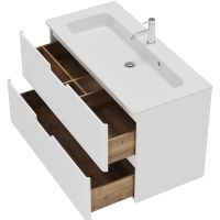 Тумба с раковиной Creto Bravo 100 подвесная Белая глянцевая арт-22-BrW100 — фото 3, Тумбы с раковиной