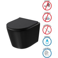 Унитаз Grossman Tornado подвесной Черный матовый с сиденьем Микролифт арт-GR-4477BMSQ — фото 2, Подвесные унитазы