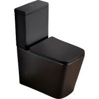 Унитаз компакт SantiLine Черный матовый с бачком и сиденьем Микролифт арт-SL-5017MB — фото 1, Напольные унитазы