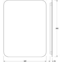 Зеркало Defesto Opti 60x80 с подсветкой 25W-3000К/Без выключателя/Теплый белый свет арт-DF 2817 — фото 3, Зеркала в ванную комнату