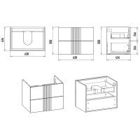 Тумба с раковиной Brevita Vega 70 подвесная Белая матовая Золото арт-УТ000022669 — фото 8, Тумбы с раковиной