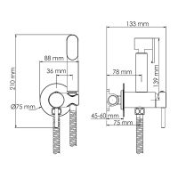 Гигиенический душ со смесителем WasserKRAFT Золото матовое арт-A70838 — фото 2, Гигиенические души