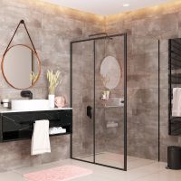 Товар: Душевая стенка WasserKRAFT Dill 61S10-RP100/Elbe 74P10-RP100 100 профиль Черный матовый стекло прозрачное арт-61S10-RP100/74P10-RP100 - фото 2 Душевая стенка WasserKRAFT Dill 61S10-RP100/Elbe 74P10-RP100 100 профиль Черный матовый стекло прозрачное арт-61S10-RP100/74P10-RP100 — фото 2, Боковые стенки