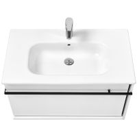 Тумба под раковину Roca Aneto 80 подвесная Белый глянец Черная матовая арт-857430806 — фото 2, Тумбы под раковину