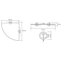 Товар: Стеклянная полка Bemeta Omega угловая Хром арт-104102012 - фото 2 Стеклянная полка Bemeta Omega угловая Хром арт-104102012 — фото 2, Полки для ванной и душа