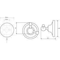Двойной крючок Bemeta Retro Gold and Сhrom Золото Хром арт-144206038 — фото 2, Крючки для полотенец