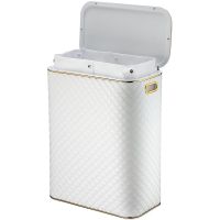 Корзина для белья Geralis Ромб стежка Белая, кант Золото, стандартная арт-SWG-B — фото 3, Корзины для белья