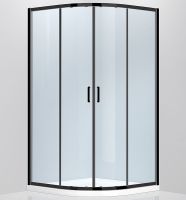 Душевой уголок Abber 80х80 профиль Черный стекло прозрачное арт-AG01080B — фото 3, Душевые уголки четверть круга