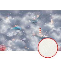 Фреска детская Ortograf Сказочная страна 34141 Фактура флок FLK Флизелин (4,5*3) Серый, Животные/Облака арт-34141 (флок FLK) — фото 1, Фрески