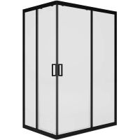 Душевой уголок Melodia della vita Square 120х80 профиль Черный стекло прозрачное арт-MCNSQ12080TBk — фото 1, Прямоугольные душевые уголки