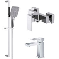 Комплект смесителей Aquatek Либра Хром арт-AQ1631CR — фото 1, Готовые комплекты для ванной комнаты