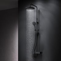 Душевая система AM.PM Inspire V2.0 с термостатом Черная матовая арт-F0750A422 — фото 9, Душевые стойки
